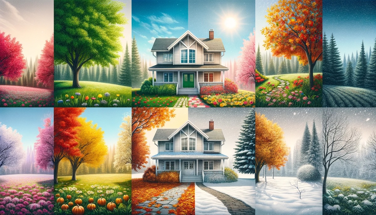 Haus in allen Jahreszeiten