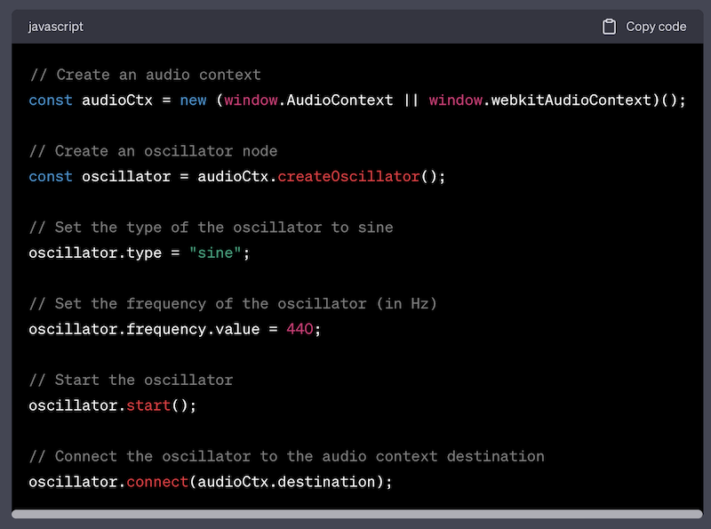 sine wave in javascript